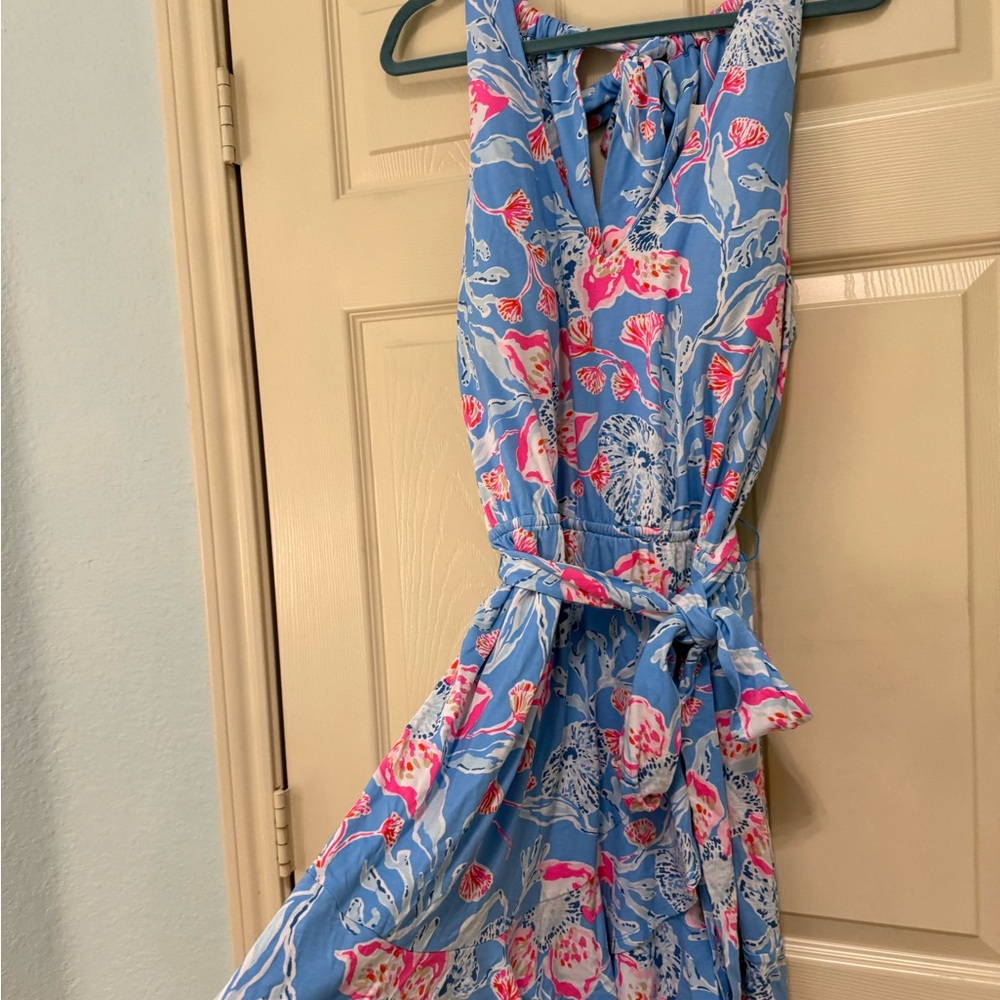 NWT Lilly Pulitzer Blue and Pink Floral Dress, XL - Picture 4 of 5